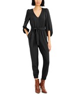MSRP $100 Inc International Concepts Zip-Front Belted Jumpsuit Black Siz... - $51.54 CAD