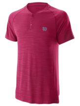 Wilson - WRA773702 - Men&#39;s Competition Seamless Henley Tennis T-Shirt - Granita - £23.94 GBP+