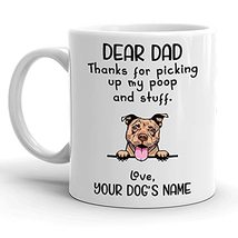 Personalized Pit Bull Coffee Coffee Mug, Dog Dad, Custom Dog Name, Customized Gi - £11.71 GBP