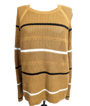 Calvin Klein brown Striped Pullover Sweater Womens size XL cotton - £11.74 GBP