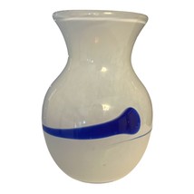 IKEA Ingegerd Råman White & Blue Art Glass Vase – Handcrafted Sweden – 5.5 x 3 I - $485.73 MXN