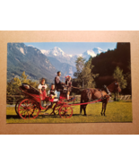 Vintage Postcard - Family in Carriage in the Swiss Alps 1960s - Interlaken - £11.80 GBP