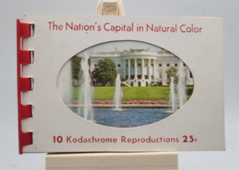 Vintage Nation Capital 10 Miniature Cards Lusterchrome  Postcard Book Wa... - £15.49 GBP