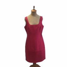 Rickie Freeman Teri Jon Women&#39;s Dress Hot Pink Wool Silk Blend 93380 Size 8 - $69.78