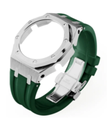 Casioak Steel Case MOD Kit for Shock G-SHOCK GA2100 GA2110 Silver Green - $107.92 CAD