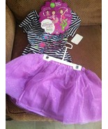 Dollie &amp; Me Girls &amp; 18&quot; Doll Black &amp; White Stripe Sparkle&#39; Leotard SIZE ... - $54.28 CAD