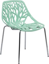 LeisureMod Forest Modern Dining Side Chair with Chrome Legs (Mint) - £63.33 GBP