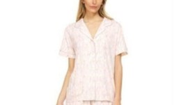 Flora Nikrooz Women 1-Piece Short Sleeve Snakeskin printed Pajama Top, Pink, M - £9.19 GBP