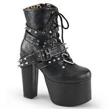 Demonia TORMENT-700 5&quot; Heel Platform Punk Gothic Black Lace-Up Women Ankle Boot - £91.55 GBP
