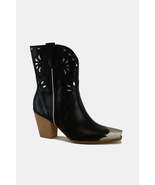 Beast Fashion Cut-Out Floral Embroidery Boots - $123.48 CAD