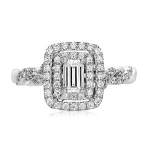 Vera wang Emerald Simulated Diamond Blue Sapphire Silver Women Engagement Ring - £50.53 GBP