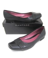 RAMPAGE Black Faux Patent Leather Flats Women&#39;s Size 8 M Dorie Shoe - £11.44 GBP