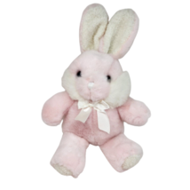 16&quot; Vintage Tb Trading Co Pink + White Bunny Rabbit Stuffed Animal Plush Toy - £51.54 GBP
