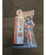20&quot; Frontier Gas PIN-UP Girl 3d cutout retro USA STEEL plate display ad ... - £57.21 GBP