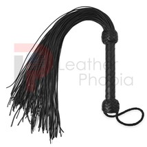 BDSM Real Leather Flogger, Black heavy impact Leather 100 Fall Handmade ... - $23.14