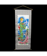 Lace Wall Scroll Lady Japanese Kimono Colorful Hand Painted Vintage 34x1... - £11.59 GBP