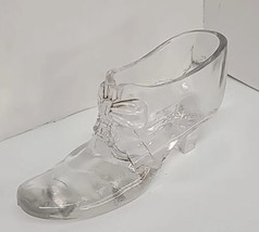 Vintage Mosser Clear Glass Bow Pattern Slipper Shoe - £11.77 GBP