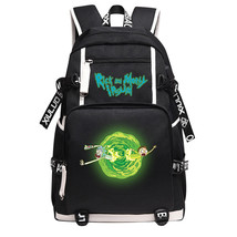 WM Rick And Morty Backpack Daypack Schoolbag Large Bag Hole - £29.56 GBP