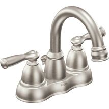 Moen Banbury Spot Resist Brushed Nickel Two Handle Centerset Bathroom Fa... - $133.81 CAD