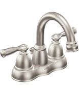 Moen Banbury Spot Resist Brushed Nickel Two Handle Centerset Bathroom Fa... - $133.81 CAD