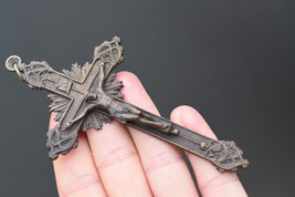 ⭐antique crucifix  bronze with skull bones,4.5/8&quot;inches⭐ - £46.63 GBP