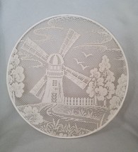 Vintage Lace Round Windmill Lighthouse Wall Hanging Fabric Doily Décor - $14.54