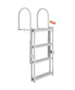  Dock Ladder, Retractable 4 Steps, 350 lbs Load Capacity, Aluminum Alloy Pontoon - $142.99