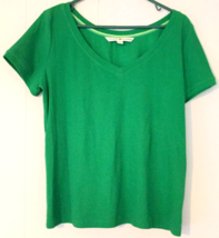 Tommy Hilfiger women XL shirt green v-neck short sleeve short/cropped style - $9.89
