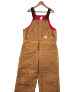 Carhartt Mens R38 Brown Duck Insulated Bib Overalls 36x32 Workwear - $1,551.50 MXN