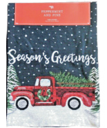 Christmas Red Farm Truck Table Runner Tapestry 13x72&quot;  Holiday Cabin Rustic - £23.32 GBP