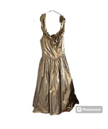 Gunne Sax Jessica McClintock Dress Juniors 7 Metallic Gold Sleeveless Re... - $70.11