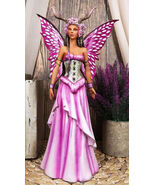 Amy Brown Pink Butterfly Winged Bloom Tribal Fairy With Stag Antlers Statue - €77,27 EUR