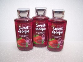 Bath &amp; Body Works Sweet Escape Strawberry Picnic Shower Gel  10 oz Lot of 3 New - £37.23 GBP