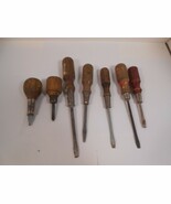Vintage Wood Handled Screwdrivers 1 Stanley Hurwood in lot of 7 Made in USA - €18,50 EUR