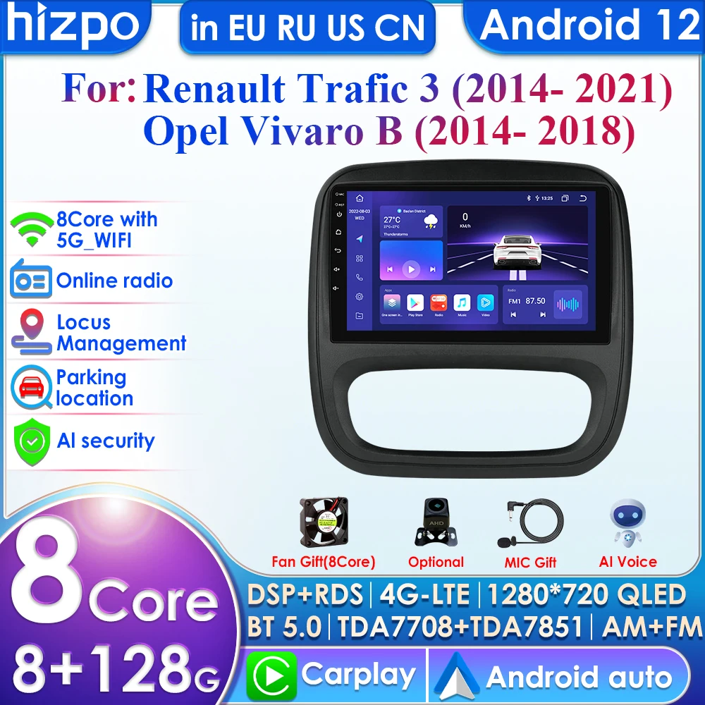 Pro AI Voice 9inch Android Auto Radio for Renault Trafic 3 2014-2021 for Opel - £122.95 GBP+
