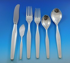 Fjord by Th. Olsens 830 Silver Flatware Set Service 49 pieces Norwegian Modern - £4,669.03 GBP