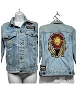 Vtg Denim Jacket Womens Sz S Assorted Patches Dreamcatcher Trouble Maker... - £11.39 GBP