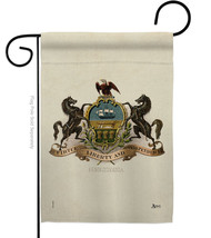 Coat Of Arms Pennsylvania Garden Flag States 13 X18.5 Double-Sided House Banner - £15.92 GBP