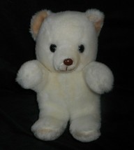 10&quot; Vintage Russ Berrie Friendly Teddy Bear White Stuffed Animal Plush Toy 374 - £21.83 GBP