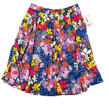 Lularoe Womens M Blue Floral Madison Flowy Pull On Skirt Pockets NWT - £14.61 GBP