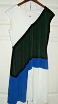 Donna Morgan Women&#39;s White/Black/Blue Lined Size 4 Dress (NWOT) - £20.91 GBP