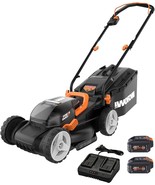Worx Wg779 14&quot; Cordless Lawn Mower With 4Point 0Ah 40V Power Share (Batt... - £253.30 GBP