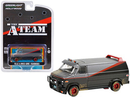 1983 GMC Vandura Van (B.A.&#39;s) Black and Silver with Red Stripe (Dirty Version... - £12.36 GBP