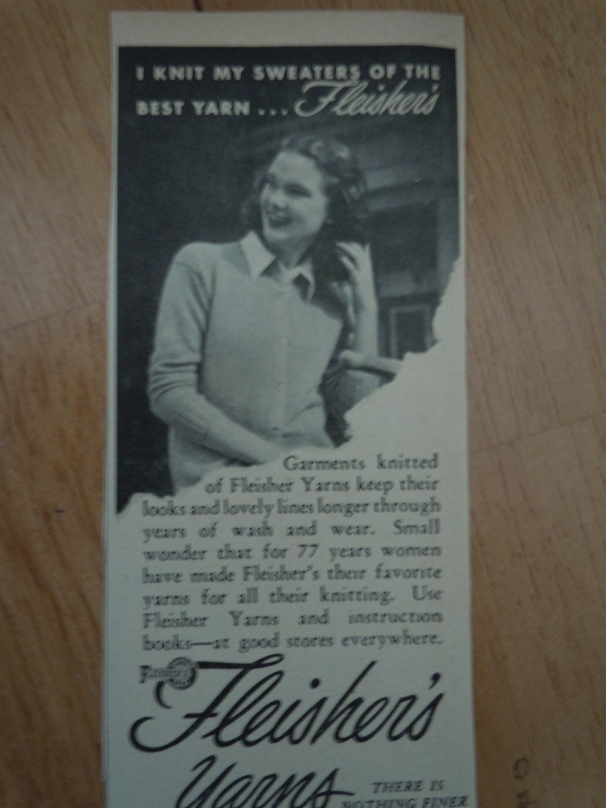 Fleisher’s Yarns &amp; Frederick Hirrschner Co Magazine Advertising Print Ad... - $3.99
