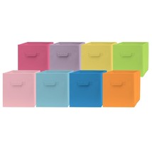 Fabric Storage Bins - 8 Pack - Fun Colored Storage Cubes | 2 Reinforced ... - £45.07 GBP