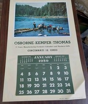 Osborne Kemper Thomas 1959 Sample Wall Calender Cincinnati Timber on the... - $32.52