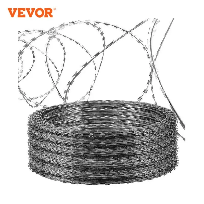 VEVOR Razor Wire Galvanized Bar Wire Razor Ribbon Bar Wire 18 inches 250 Feet 5  - £414.52 GBP
