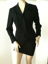 ELIE TAHARI Black Puckered Textured Jacket (Size 8) - $29.95