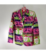 Men&#39;s Suit Blazer Ugly Christmas Sweater Tie Pink Green Santa Reindeer s... - £27.66 GBP