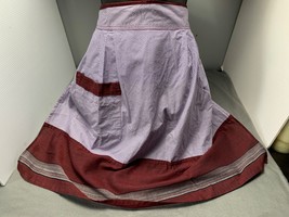 Vintage Handcrafted Purple &amp; Maroon Apron with Pocket - $312.07 MXN